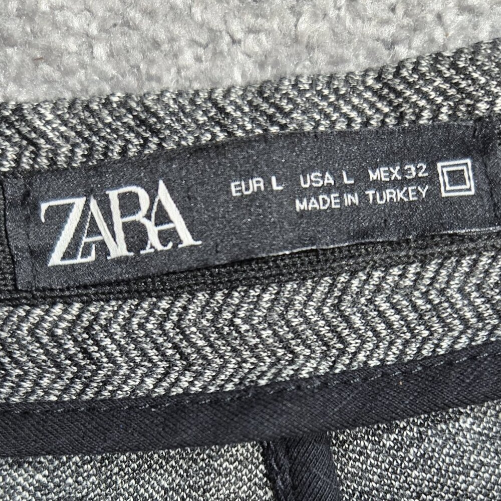 Zara Gray Herringbone Inner Drawstring Ankle Trou… - image 7